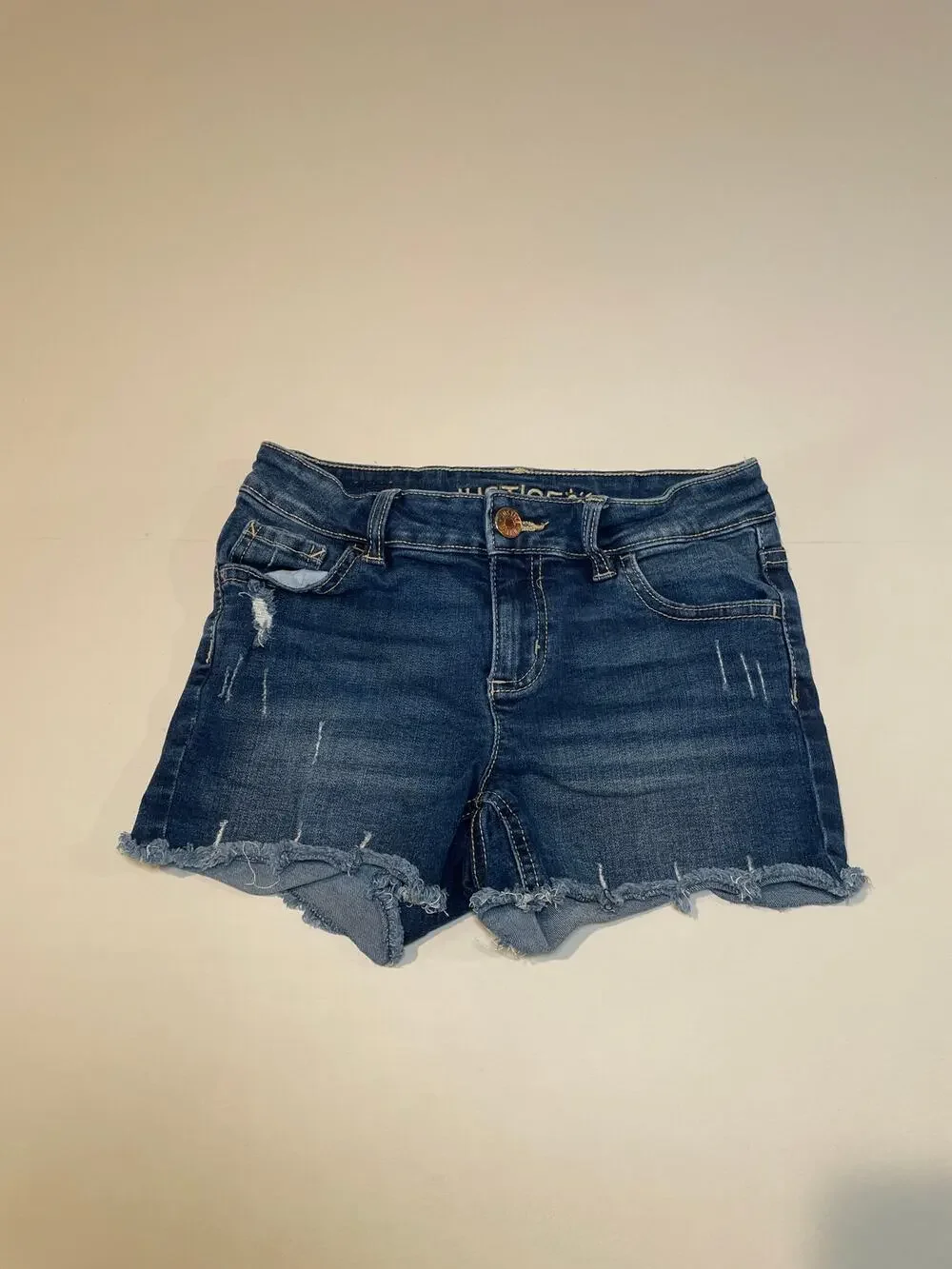 Justice Cutoff Jean Shorts 12 Blue Denim Cotton